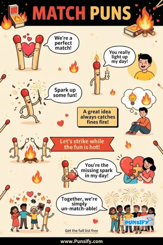 159+ Hilarious Match Puns to Keep Your Humor Strikingly Funny