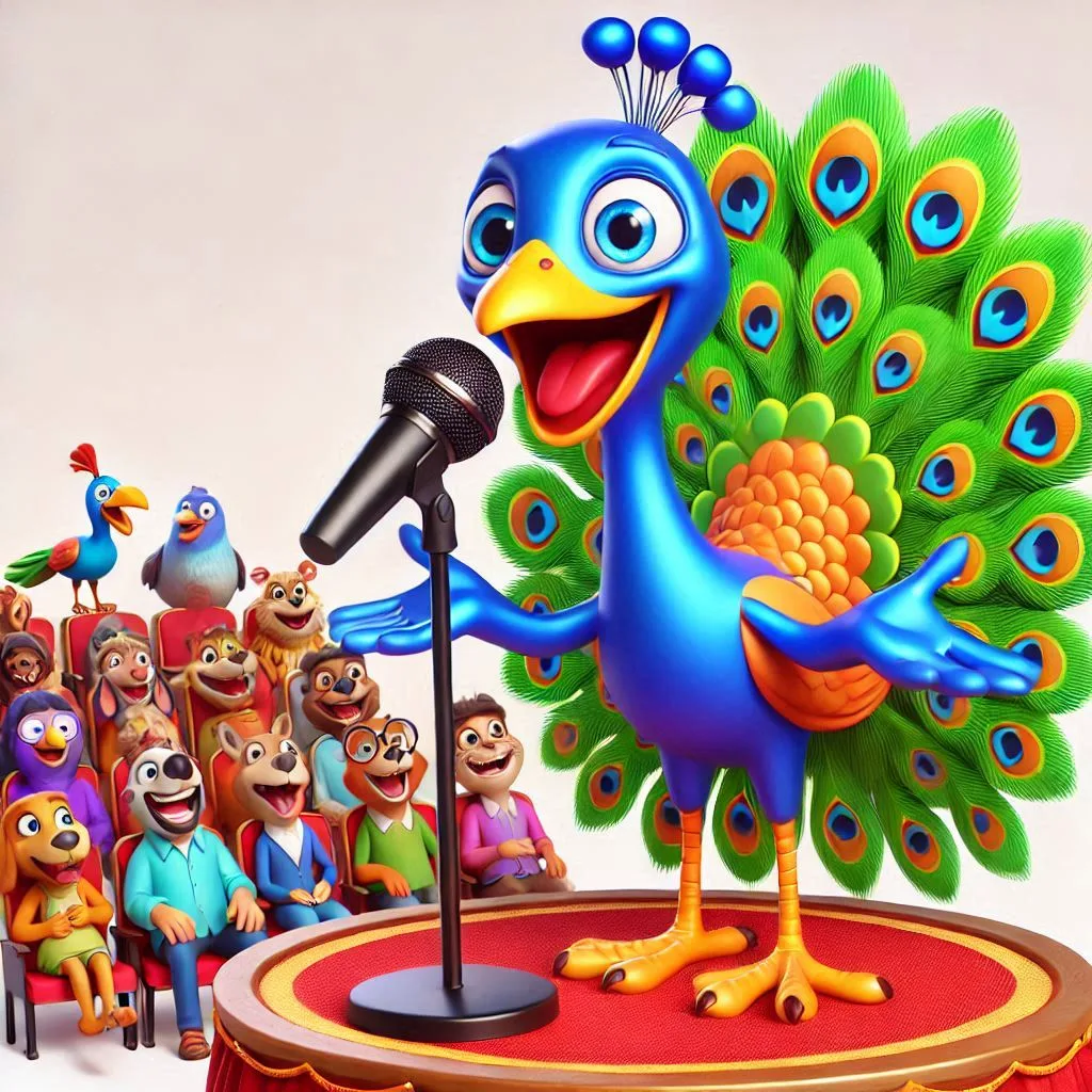 200+ Peacock Puns to Brighten Your Day with Colorful Humor and Clever Laughs 4 Juxtaposition A Peacock in the Room When Elegance Meets Eccentricity