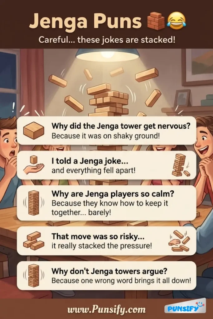 193+ Hilarious Jenga Puns and Jokes to Keep Your Humor Toppling Over with Fun