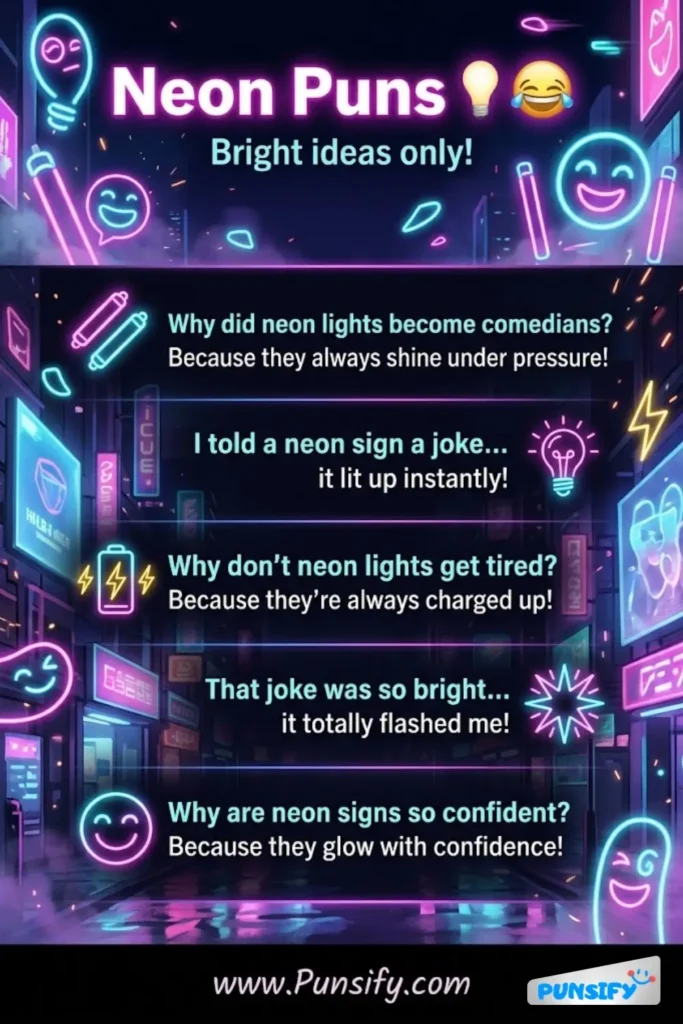 173+ Hilarious Neon Puns to Keep Your Humor Bright and Bold