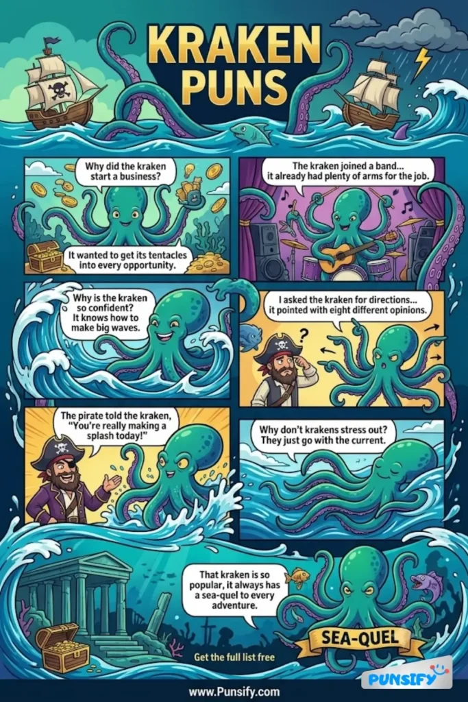 189+ Hilarious Kraken Puns & Jokes That Will Have You Deep Diving Into Giggles