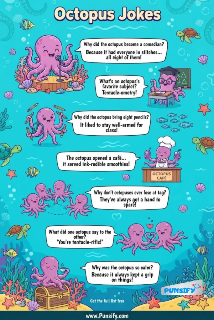 165+ Tentacle Tickle Fest with Octopus Jokes and Puns Galore