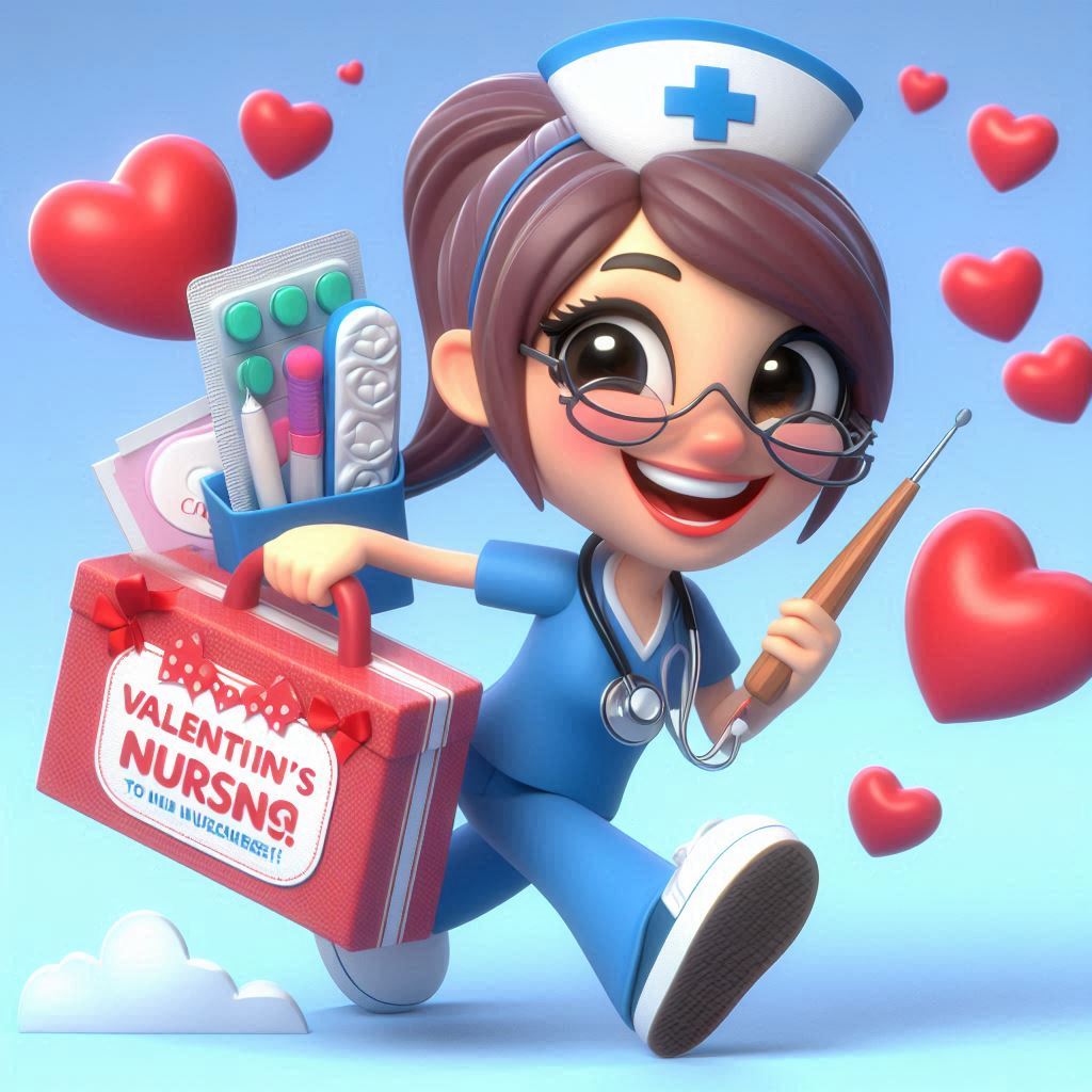 Nursing Valentine Puns 3D cartoon photo