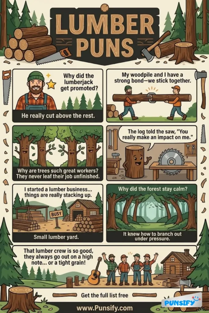 159+ Hilarious Lumber Puns & Jokes to Keep Your Humor Tree-mendously Fun