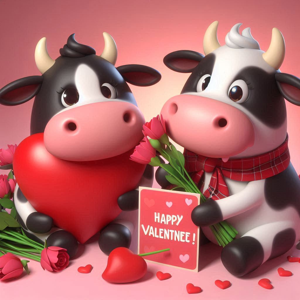 Playful Cow Valentines Puns for Kids