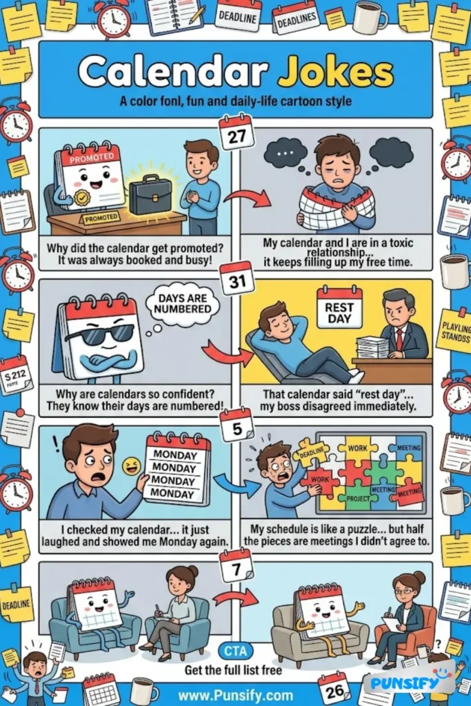 185+ Hilarious Calendar Jokes & Puns That Are Date-ly Guaranteed to Crack You Up