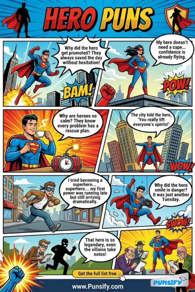 179+ Hilarious Hero Puns & Jokes to Keep Your Humor Super and Strong