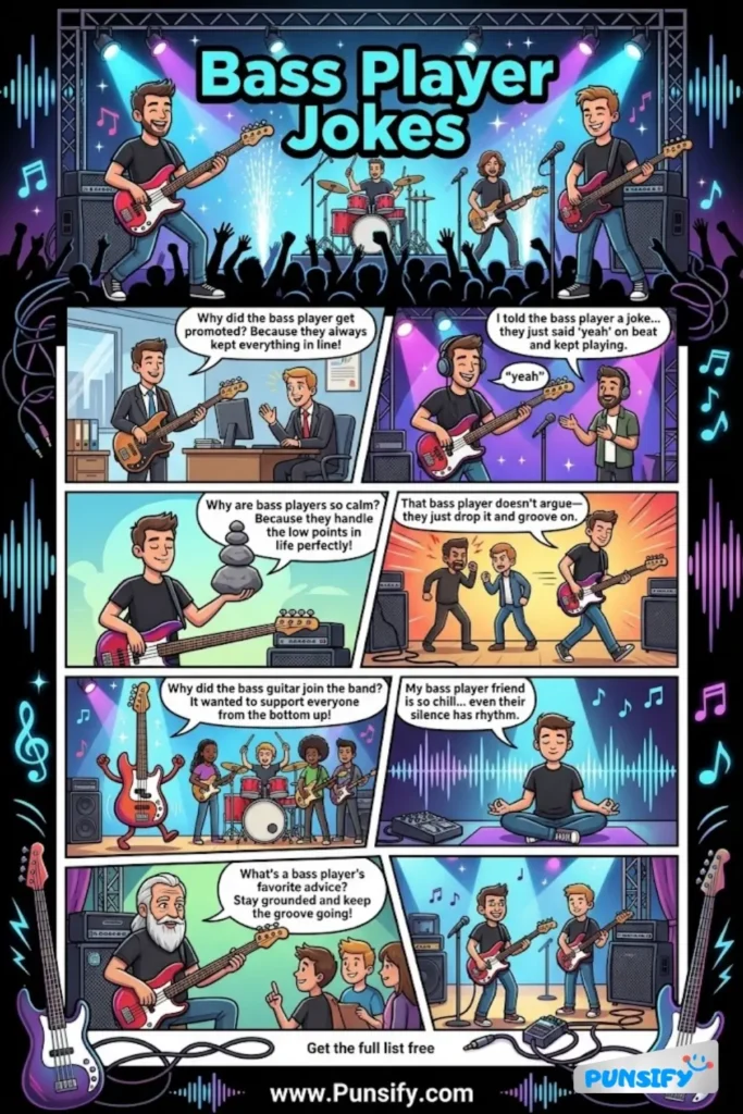 157+ Hilarious Bass Player Jokes & Puns That Will Make You String Along With Laughter