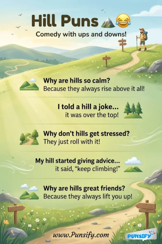 195+ Hilarious Hill Puns and Jokes To Take Your Humor To New Heights