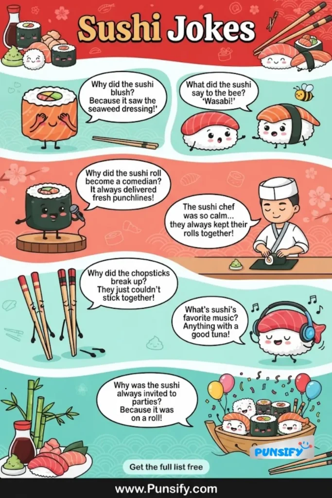 169+ Hilarious Sushi Jokes to Roll You Over with Laughter and Fun