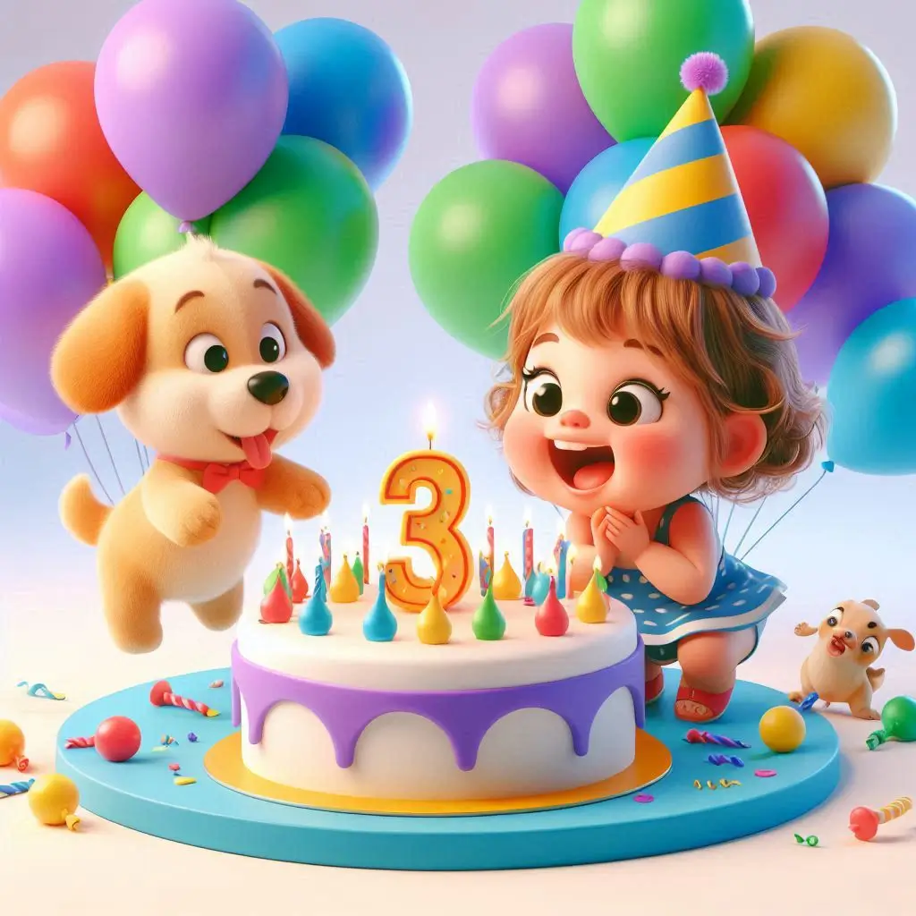 Turning Three is a Piece of Cake Sweet Birthday Jokes