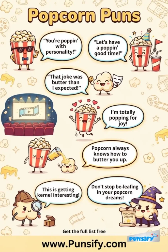 167+ Funny Popcorn Puns for Laughs and Snack-Time Fun Galore