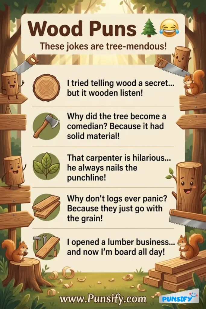 195+ Witty Wood Puns and Jokes That Will Leave You Stumped with Laughter!