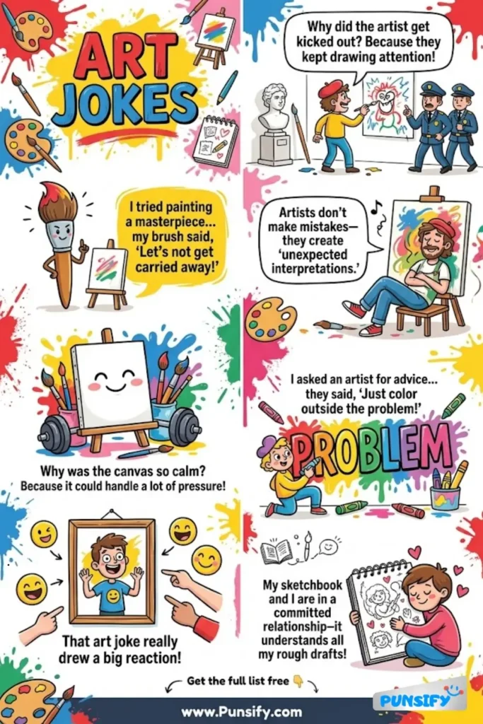 173+ Hilarious Art Jokes & Puns That Will Paint Your Day with Laughter and Smiles