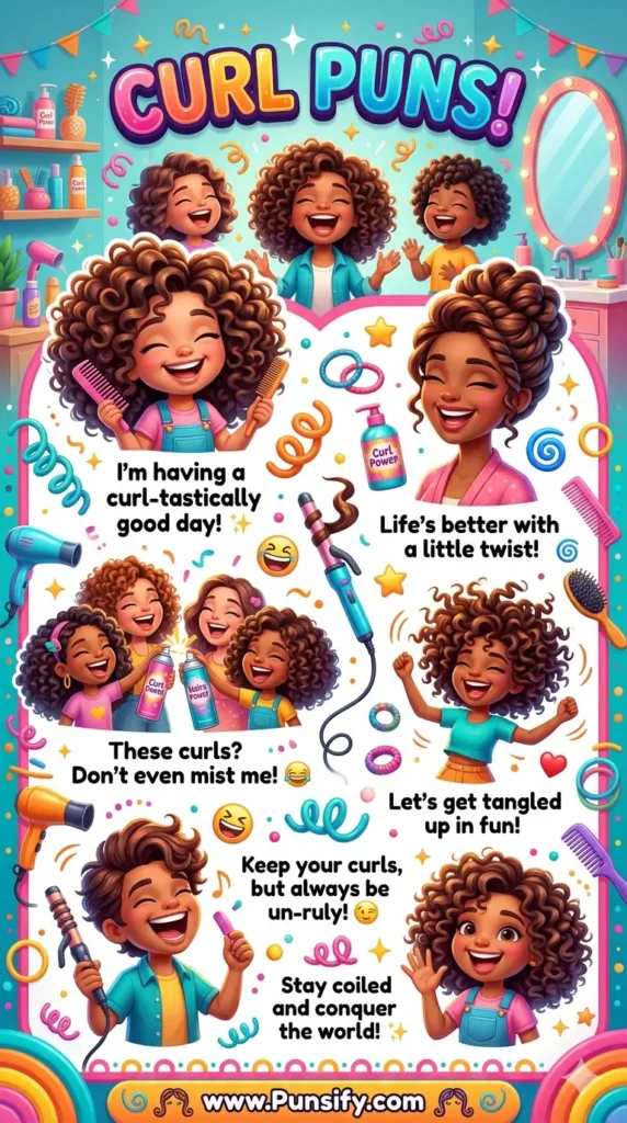 185+ Hilarious Curl Puns That Will Tangle You in Laughter and Fun