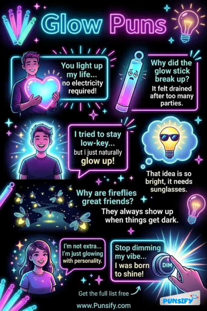 193+ Hilarious Glow Puns & Jokes That Will Brighten Your Day and Spark Joy