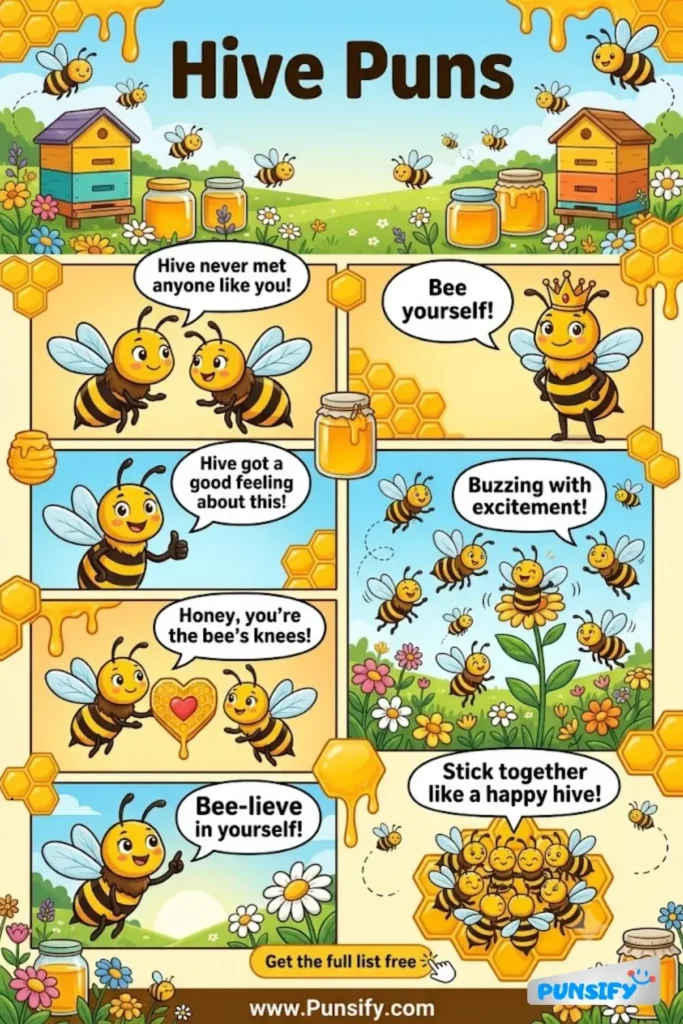 187+ Hilarious Hive Puns & Jokes That Buzz with Humor and Sweet Wit