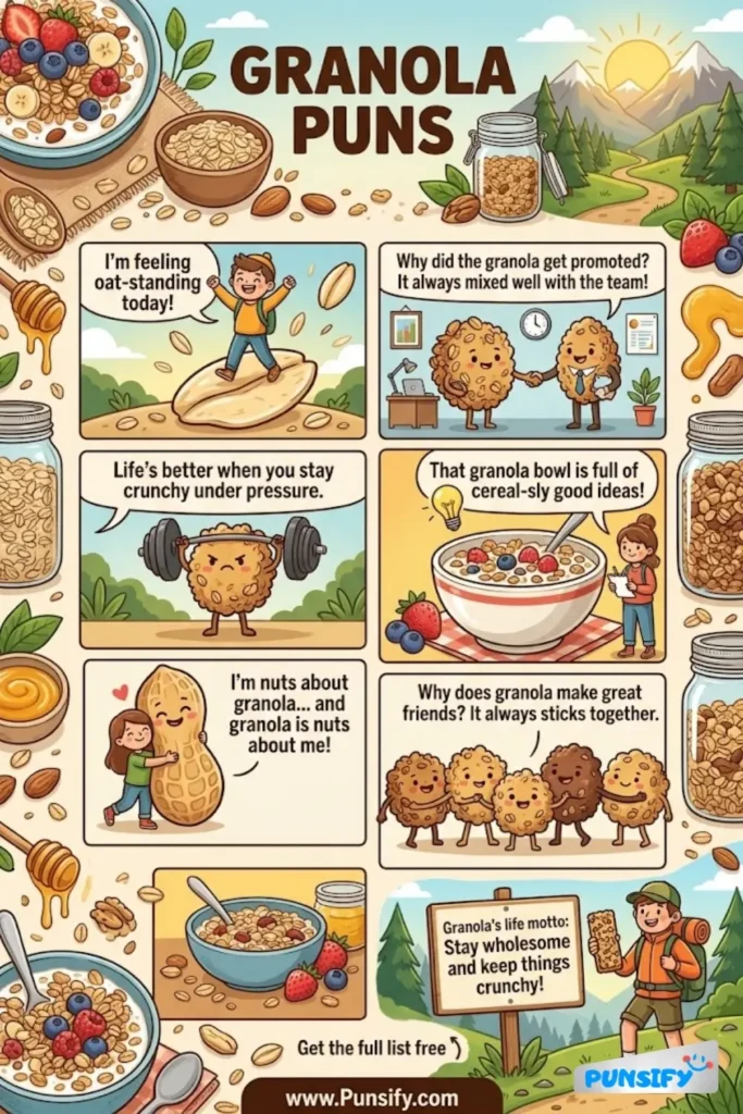157+ Hilarious Granola Puns & Jokes to Crunch Up Your Snack Time Fun