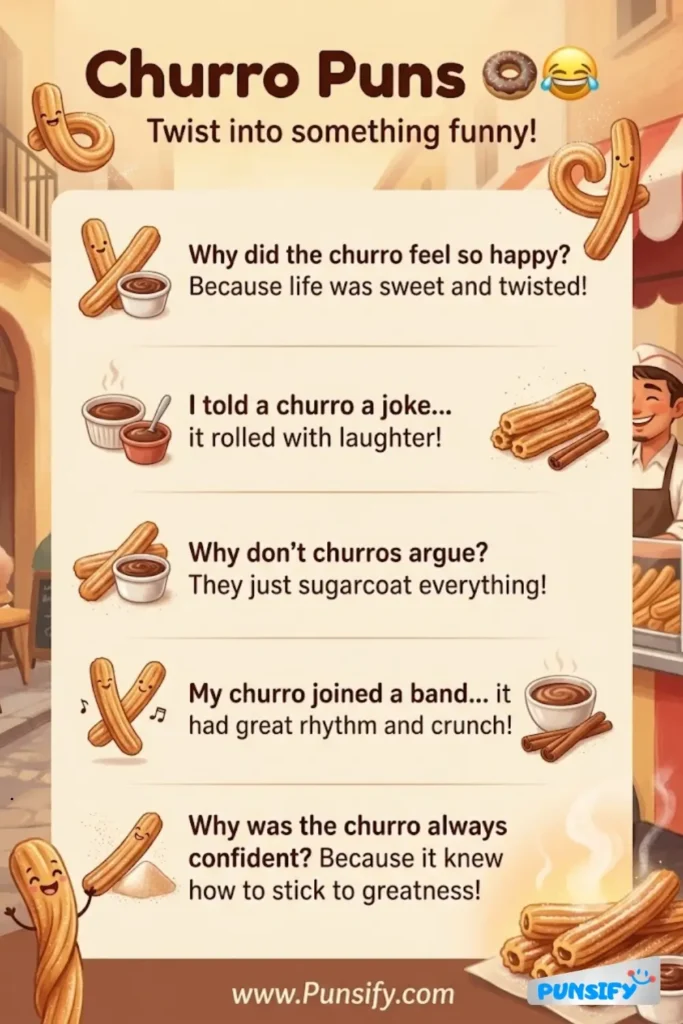 187+ Hilarious Churro Puns and Jokes That Will Make You Smile and Crave Sweetness