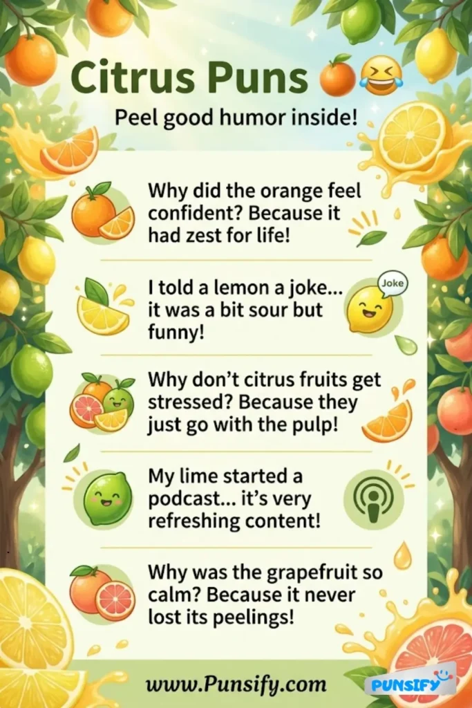 179+ Hilarious Citrus Puns and Jokes That Will Zest Up Your Day and Bring Smiles