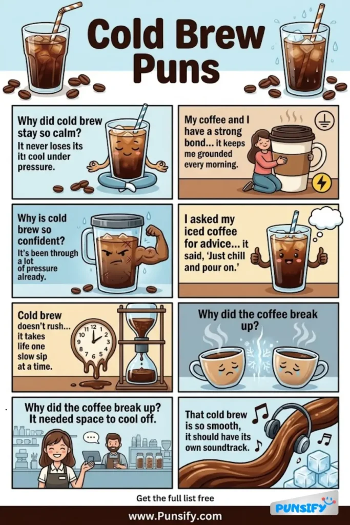 183+ Hilarious Cold Brew Puns & Jokes for Your Daily Dose of Caffeine Fun