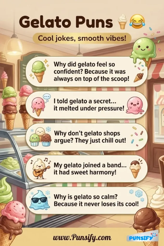 153+ Hilarious Gelato Puns and Jokes That Will Scoop Up Your Laughs and Smiles