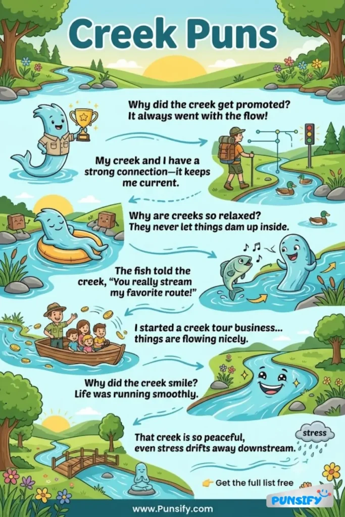 197+ Hilarious Creek Puns & Jokes for Laughs and Fun by the Water's Edge