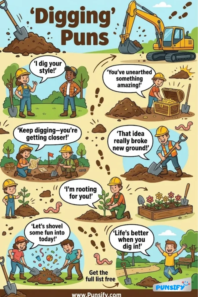 183+ Hilarious Digging Puns & Jokes for a Fun and Playful Conversation Starter