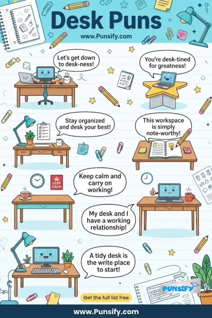 159+ Desk Puns That Will Brighten Your Workday and Boost Smiles