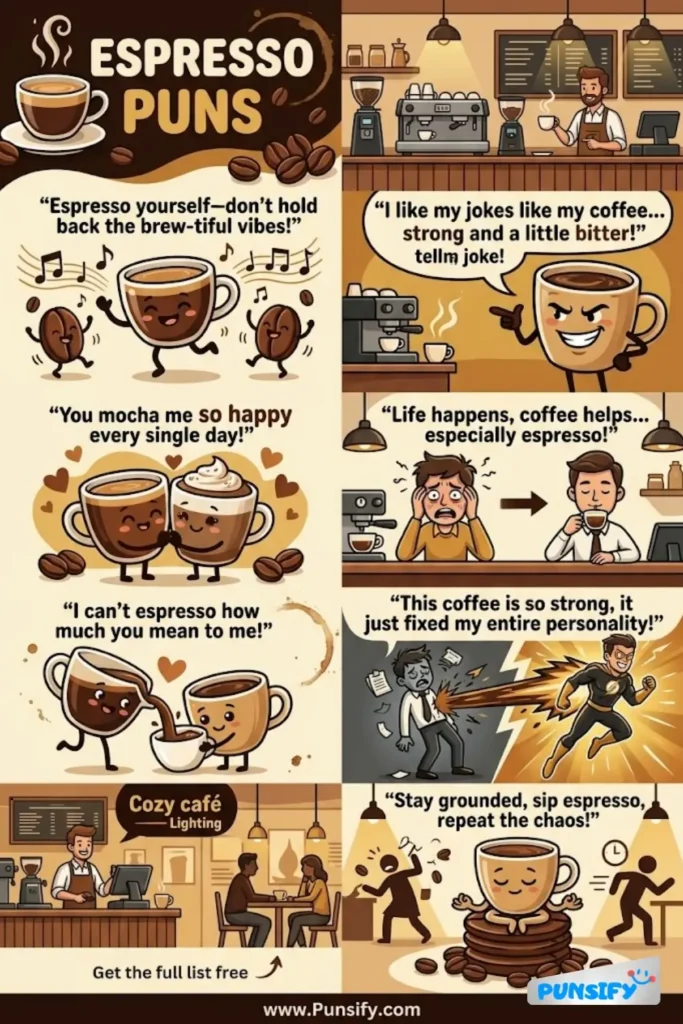 153+ Hilarious Espresso Puns & Jokes to Brew Up Laughter and Perk Up Your Day
