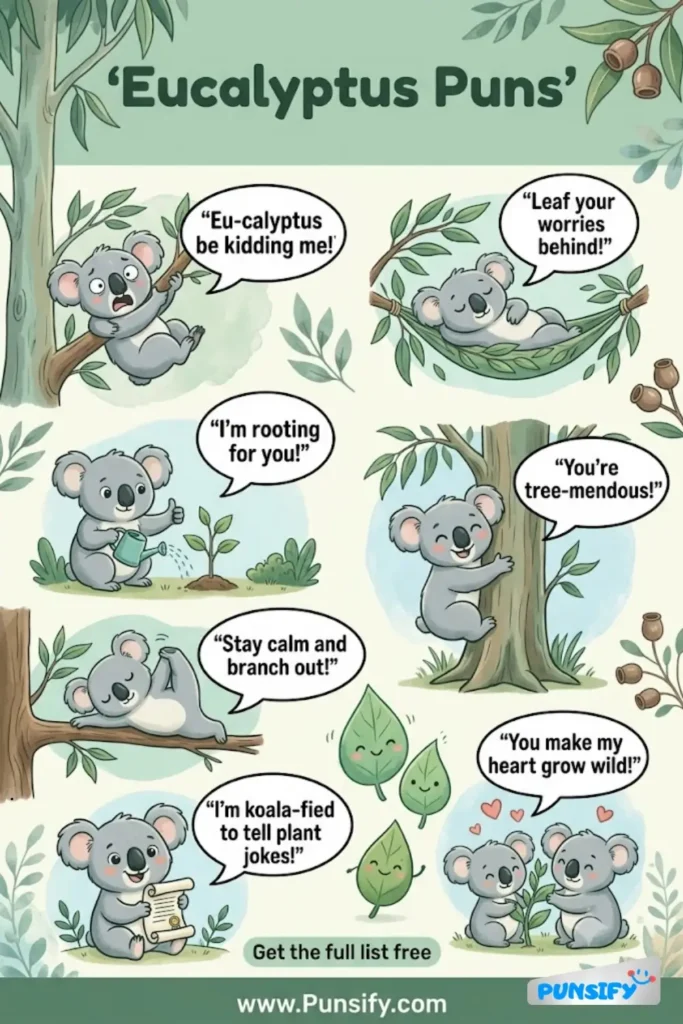185+ Hilarious Eucalyptus Puns & Jokes That Will Make You Laugh Out Loud