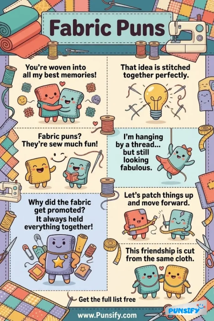 157+ Hilarious Fabric Puns & Jokes to Stitch Together Laughter and Creativity