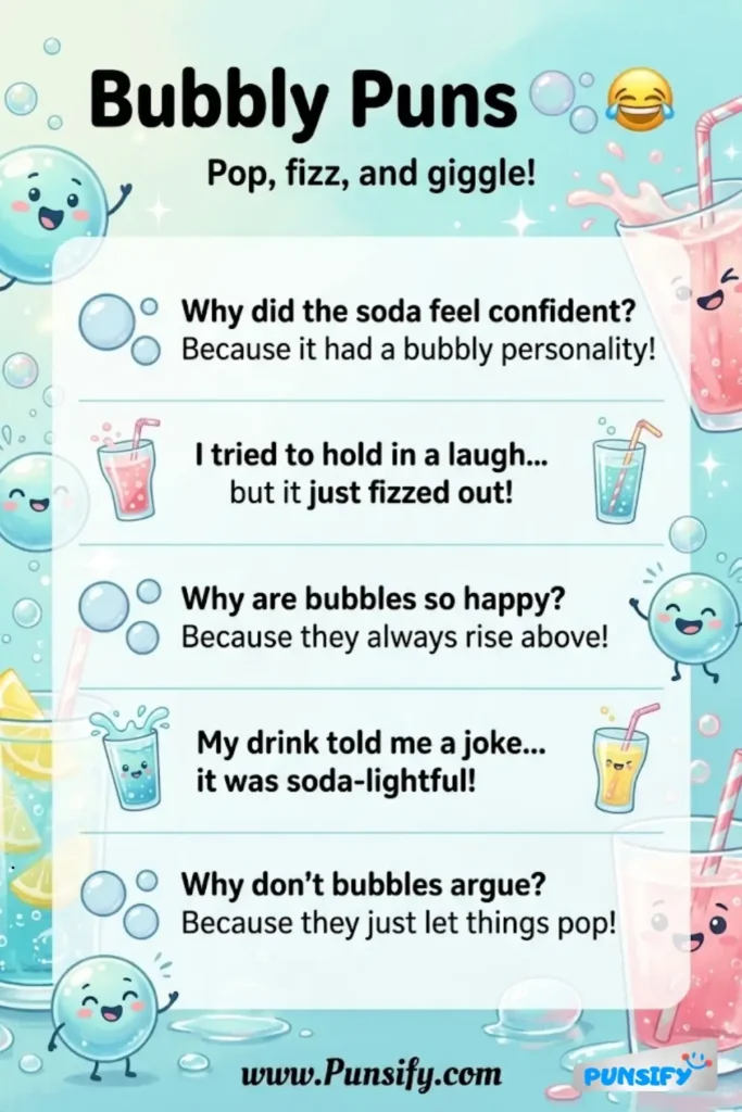 169+ Hilarious Bubbly Puns and Jokes to Spark Joy and Laughter for Everyone