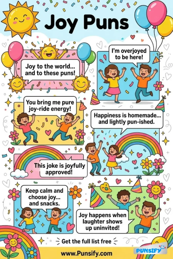 185+ Hilarious Joy Puns & Jokes That Spark Laughter and Brighten Your Day