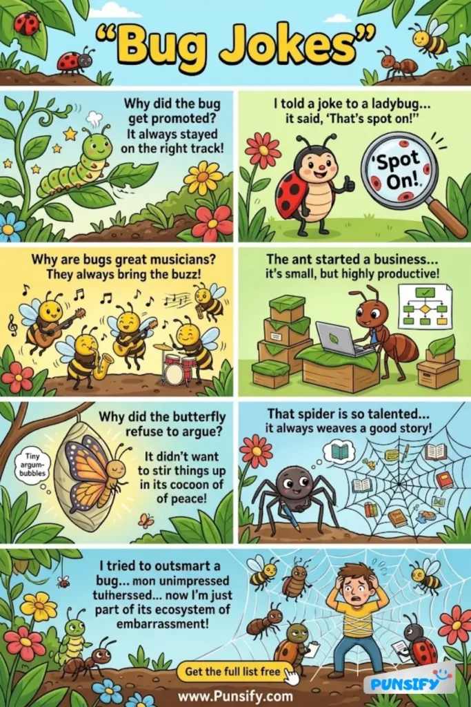 187+ Hilarious Bug Jokes & Puns That Will Have You Buzzing with Laughter!