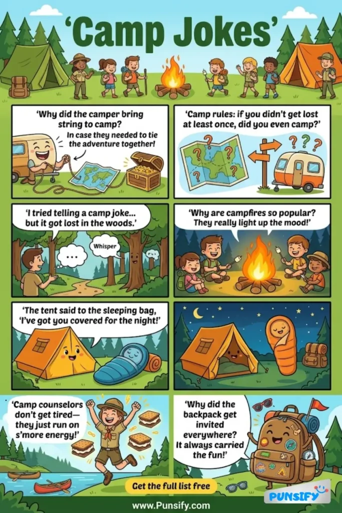 165+ Hilarious Camp Jokes & Puns That Will Make You S'more Than Just Laugh!