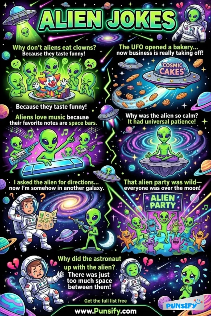 167+ Hilarious Alien Jokes & Puns That Are Out of This World and Sure to Beam You Up