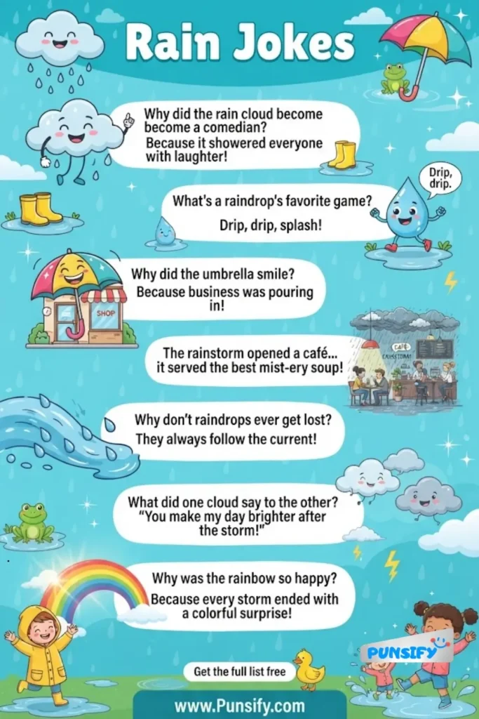 Cloudy with a Chance of Chuckles: 187+ Rain Jokes to Brighten Your Day