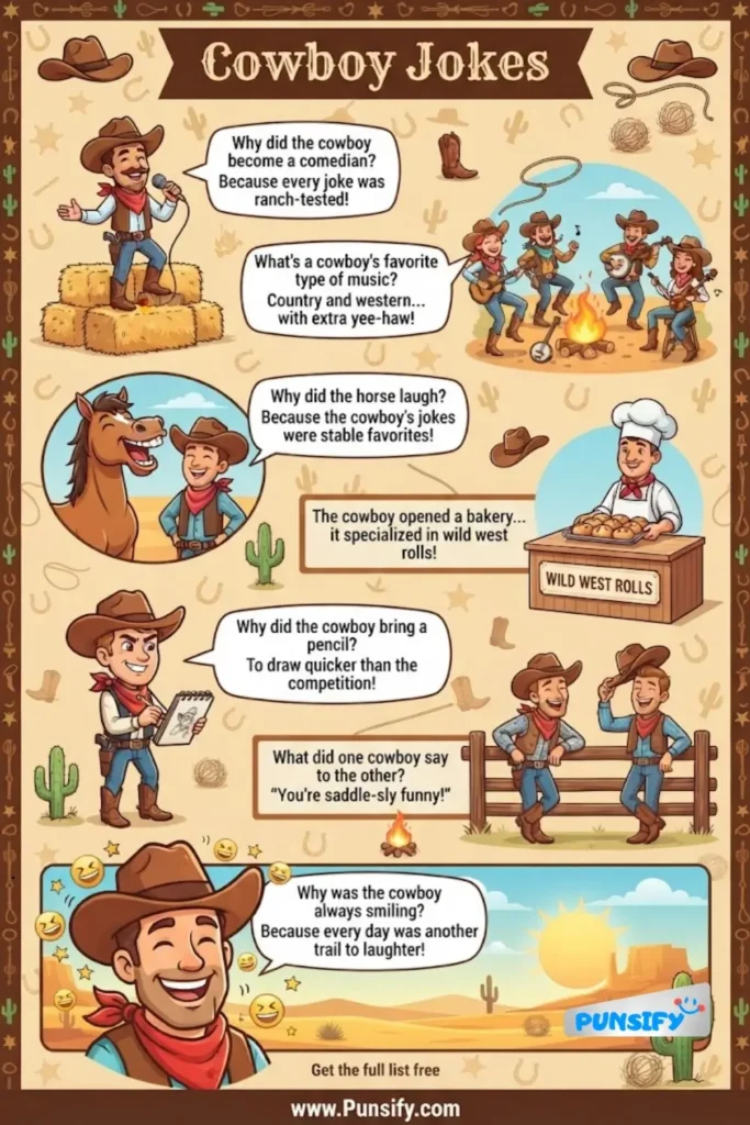 161 + Hootin' Hilarity with Cowboy Jokes and Puns to Tickle Your Spurs!