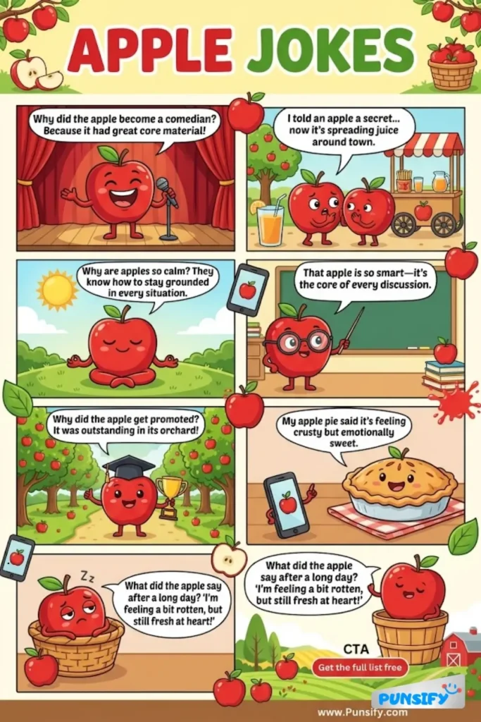 185+ Hilarious Apple Jokes & Puns That Will Make You the Core of the Laughs!