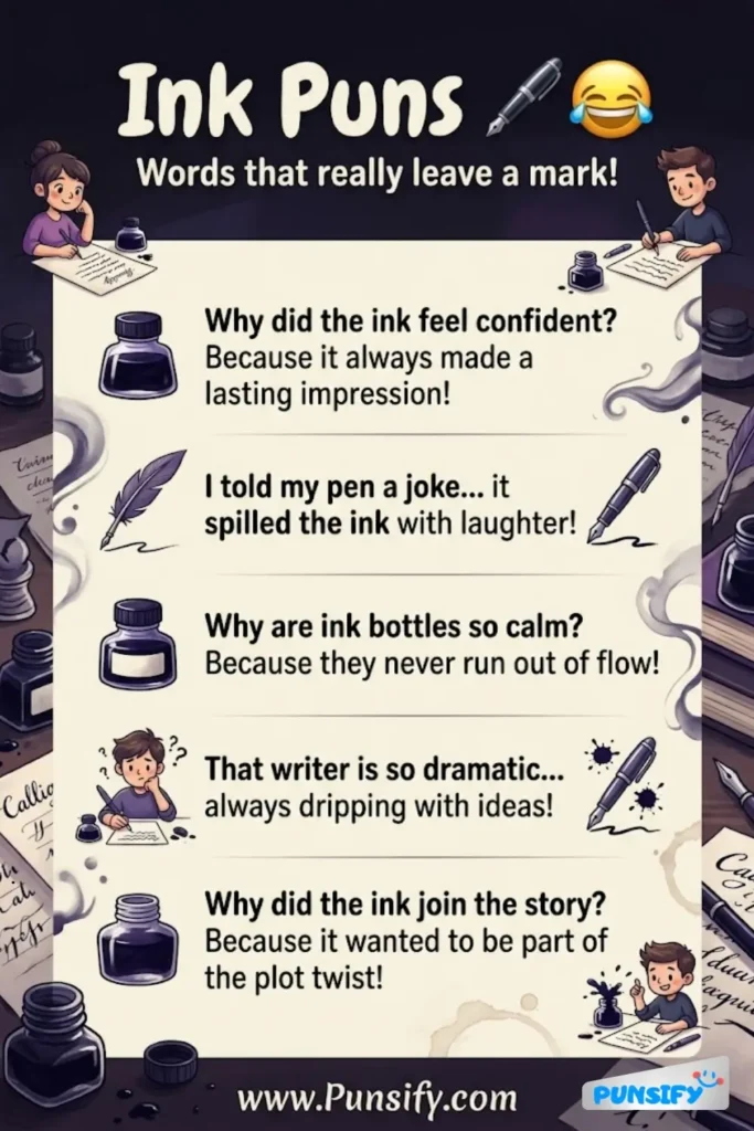 185+ Hilarious Ink Puns and Jokes That Will Make You Laugh and Inspire Creativity