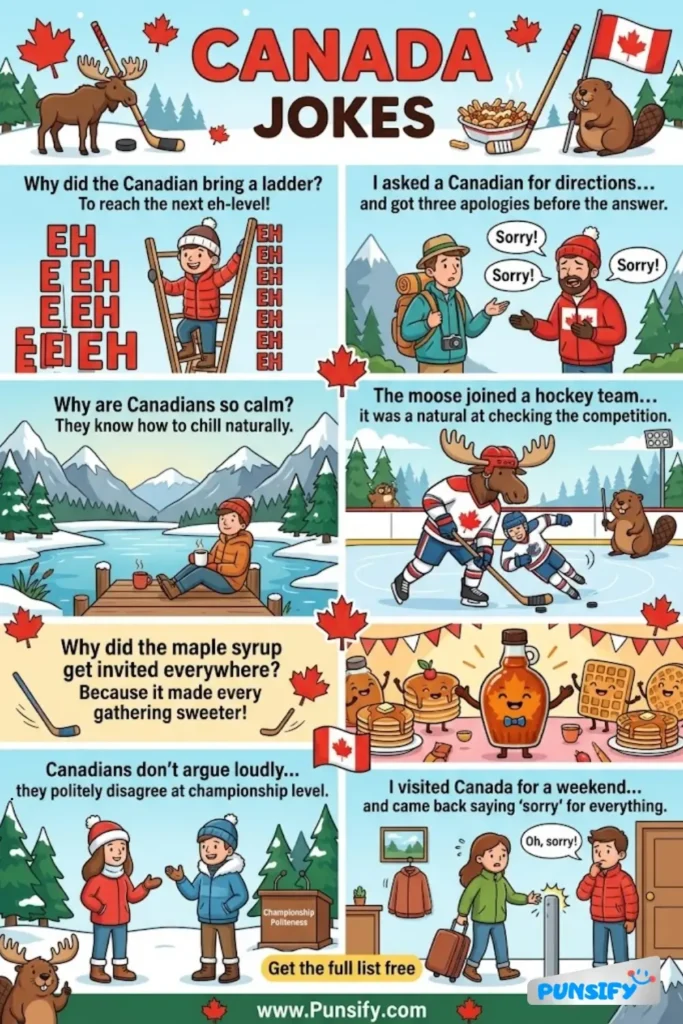161 + Hilarious Canada Jokes & Puns That Will Leaf You Laughing Out Loud