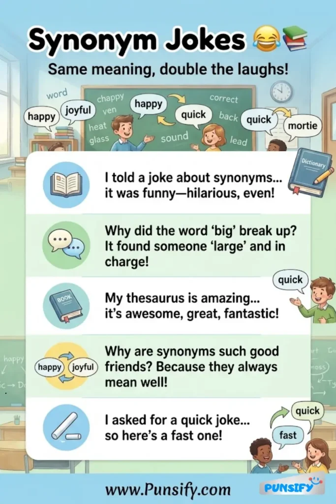 187+ Hilarious Synonyms Jokes That Will Brighten Your Day and Spark Laughter