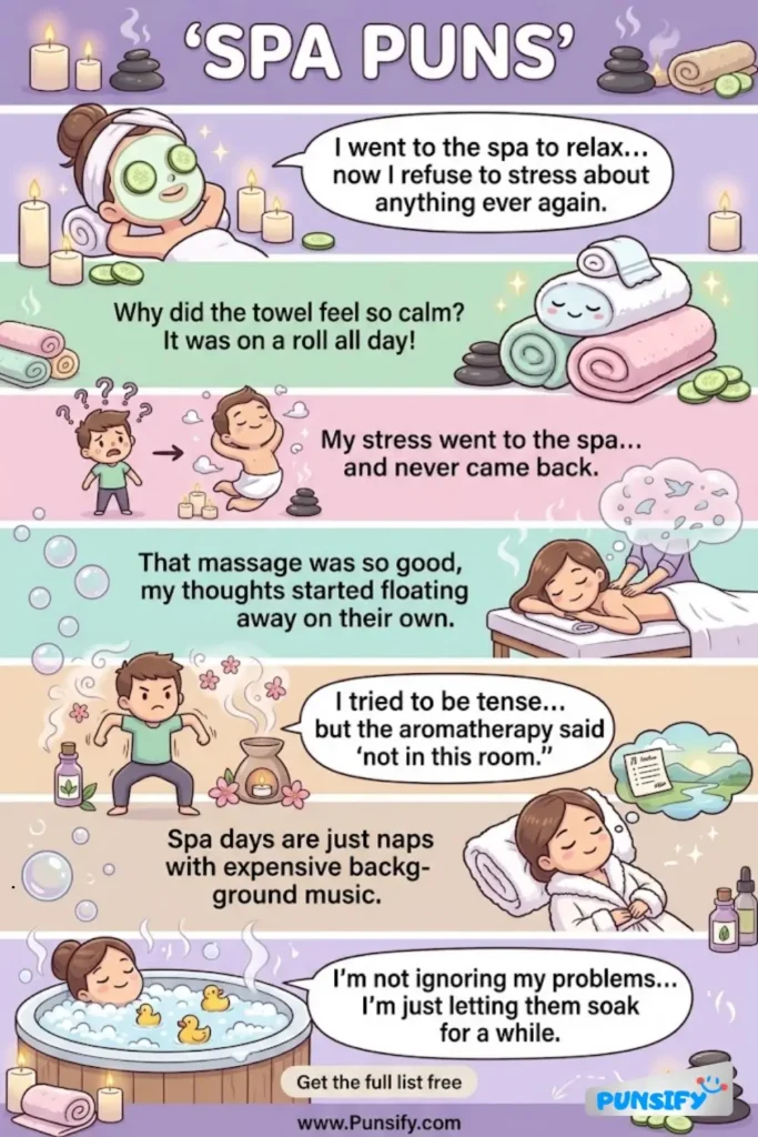 175+ Hilarious Spa Puns and Jokes to Relax and Unwind with a Splash of Humor