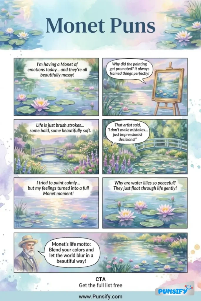 157+ Hilarious Monet Puns & Jokes to Brighten Your Day with Artistic Humor