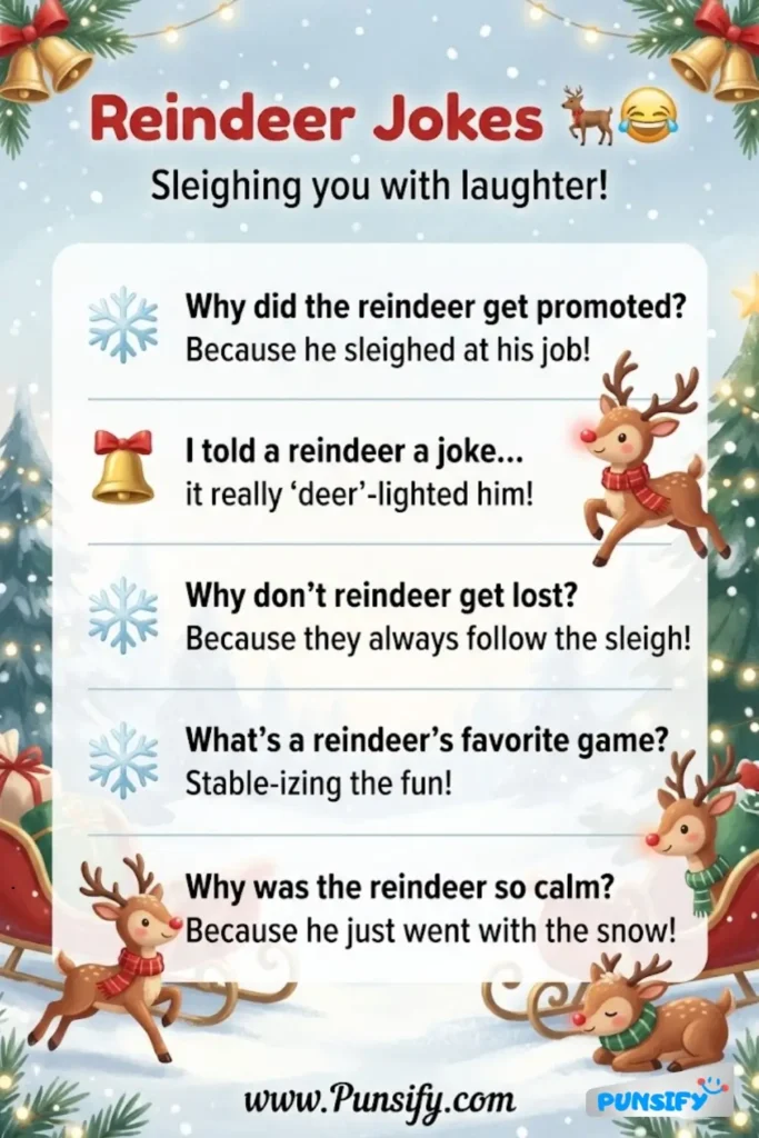 157+ Hilarious Reindeer Jokes and Puns to Spark Joy and Laughter This Holiday Season