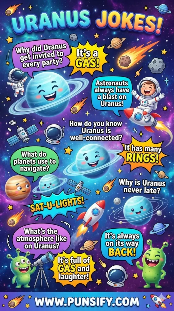 Galactic Guffaws: 147+ Uranus Jokes and Puns to Lift You Up!