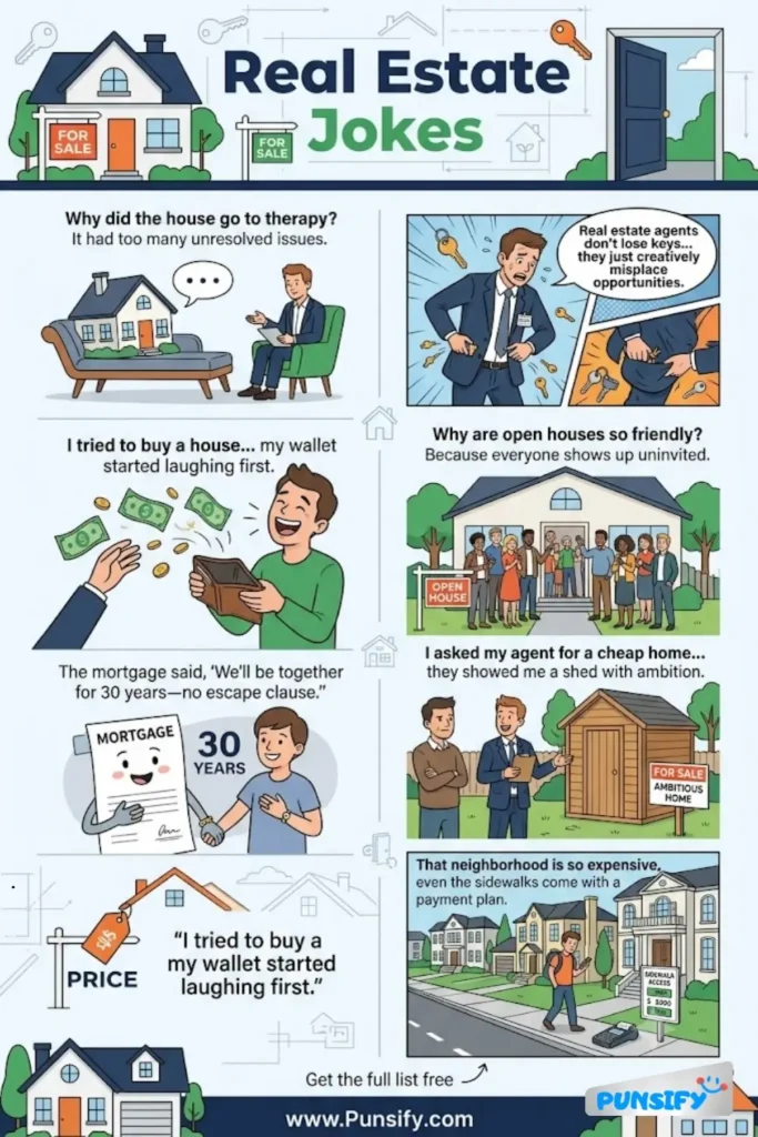 175+ Hilarious Real Estate Jokes & Puns to Lighten Your Home Buying Journey