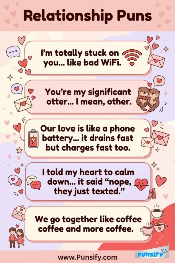 187+ Hilarious Relationship Puns and jokes That Will Make You Laugh Together