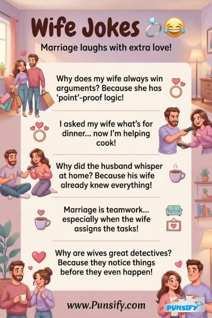 159+ Giggles Galore with Wife Jokes and Puns That'll Crack You Up